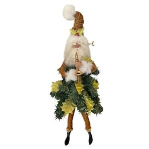 Department 56 Whimsical Christmas Tree Santa Claus Woodsy Elf Saxophone Rare 14"